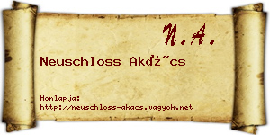 Neuschloss Akács névjegykártya